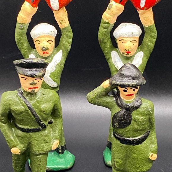 Vintage Barclay Manoil Cast Iron Toy Soldiers Lot of 10 WWII Pre-1970’s - Picture 6 of 13